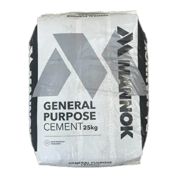 Mannok General Purpose Cement - 25kg Weatherproof Bag