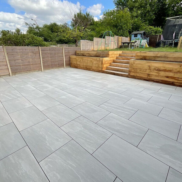 Flagstone Porcelain - Kandla Grey - 3 × 2' (L)900 × (W)600 x (D)20mm