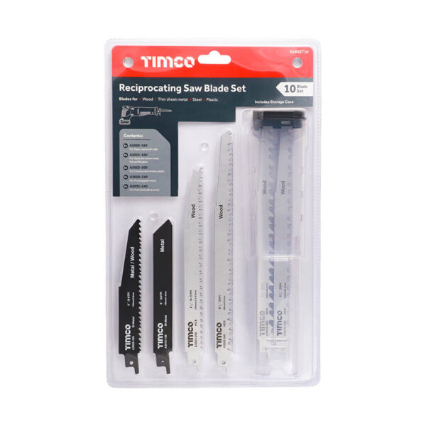 Mixed Reciprocating Saw Set - 10pcs (TIMCO)